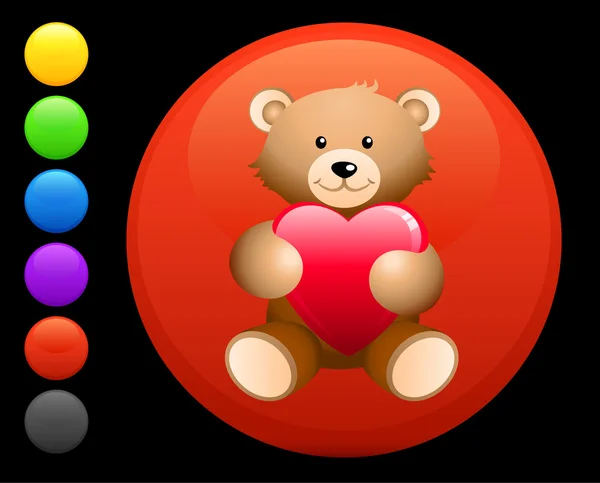 Icono de teddy break en el botón redondo de Internet — Vector de stock