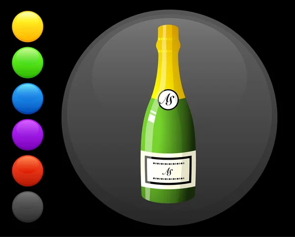 Champagne ikonen på runda internet-knappen — Stock vektor