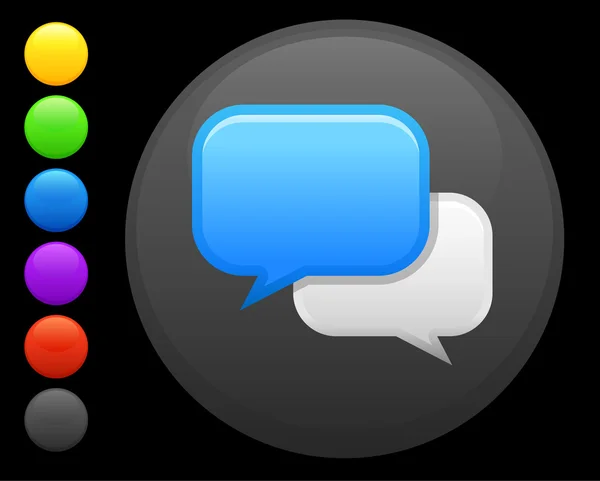 Internet chat pictogram op ronde internet knop — Stockvector