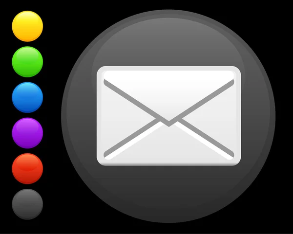Envelope icon on round internet button — Stock Vector