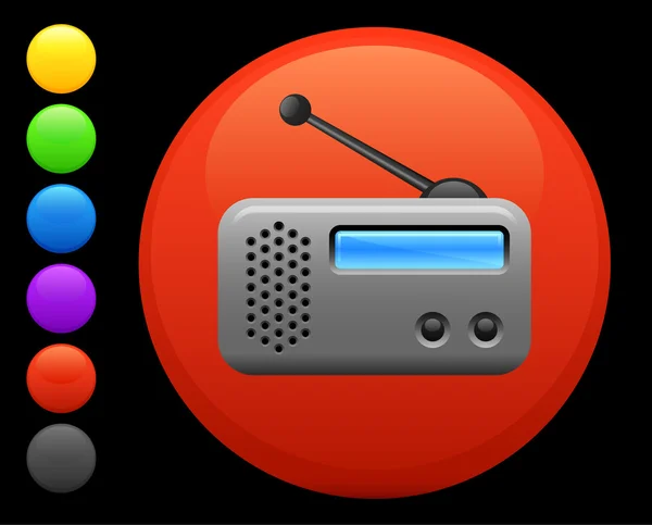 Icono de radio en el botón redondo de Internet — Archivo Imágenes Vectoriales