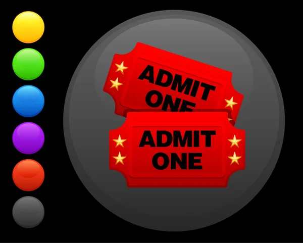 Icono de entradas de cine en el botón redondo de Internet — Vector de stock