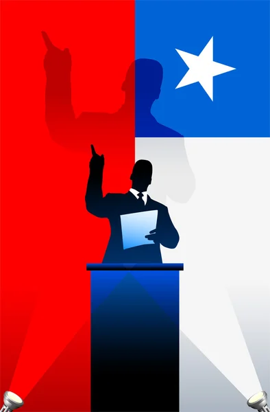 Flaga Chile z politycznych głośnik na podium — Wektor stockowy