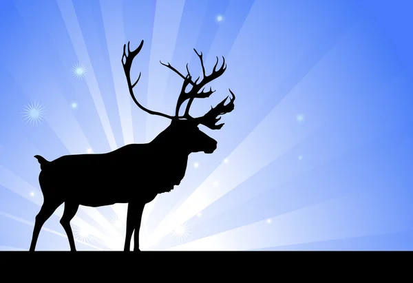 发光背景上的鹿 — 图库矢量图片