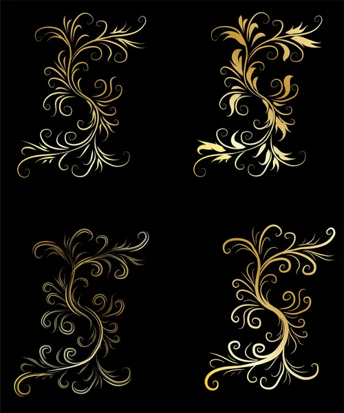 Golden decorative design elements — Stock Vector