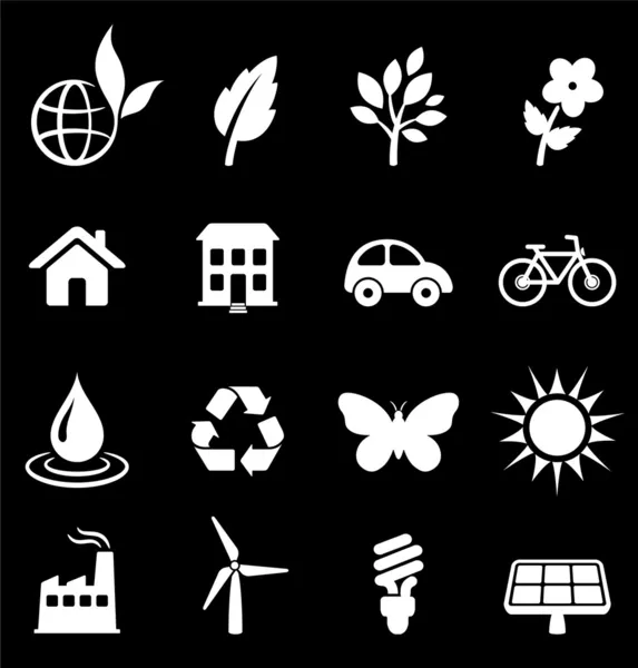 Conjunto de iconos de elementos ambientales — Archivo Imágenes Vectoriales
