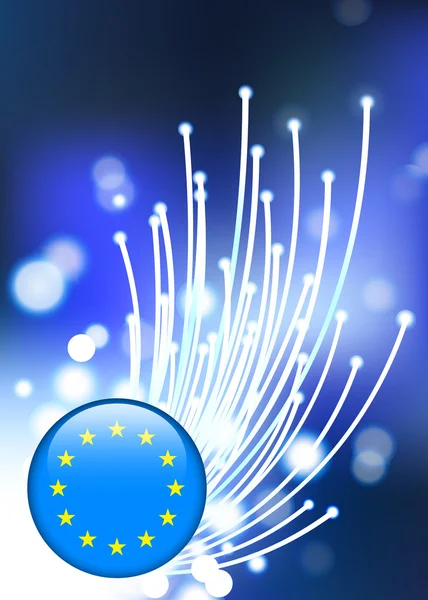 European Union on Fiber Optic Background — Stock Vector