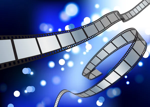 Film bobine bleu lueur internet fond — Image vectorielle