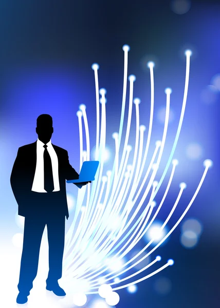 Business comunicação fibra óptica cabo internet fundo —  Vetores de Stock