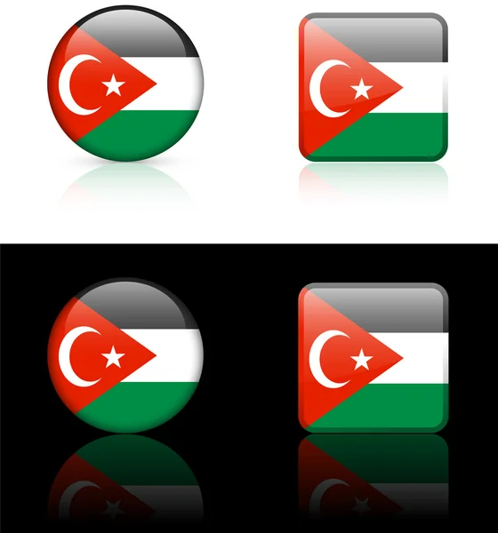 Gaza flag buttons auf weißem und schwarzem Hintergrund — Stockvektor