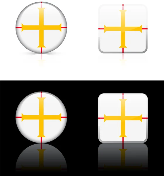 Прапор Гернсі кнопки, на білий і чорний фон — стоковий вектор