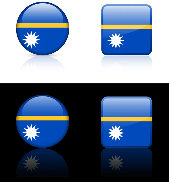 Narau vlajky tlačítka na bílé a černé pozadí — Stockový vektor