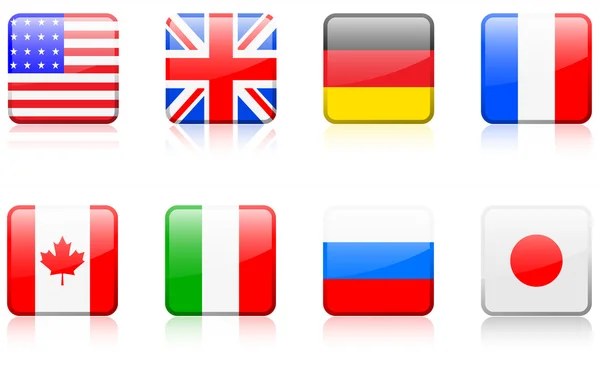 Dünya bayrak serisi dünya bayrak serisi g8 ülkeleri — Stok Vektör