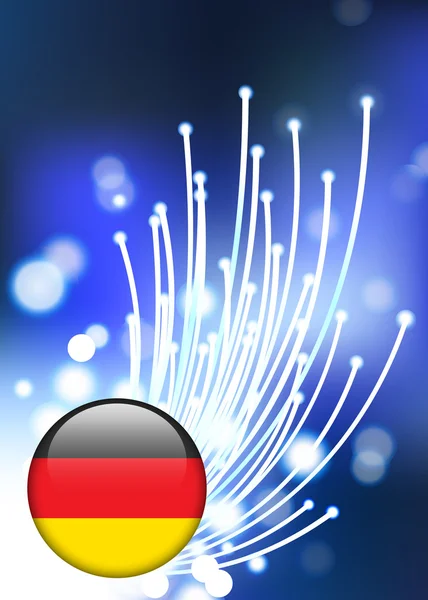 Botão de Internet Alemanha com fundo de fibra óptica —  Vetores de Stock