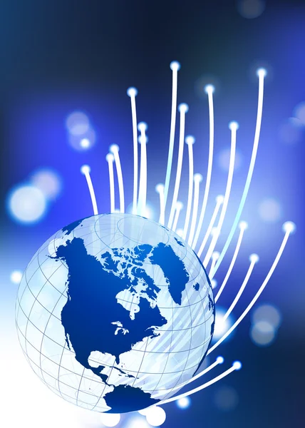 全球光纤光缆背景上 — 图库矢量图片