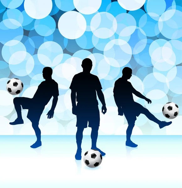 Giocatore di calcio su sfondo Lens Flare — Vettoriale Stock