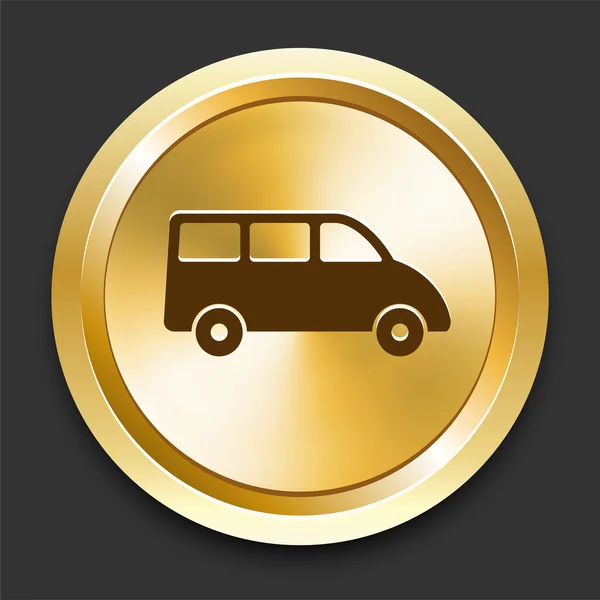 Van na złoty internet przycisk — Wektor stockowy