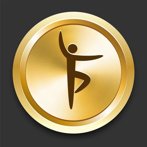Йога на Золотий Інтернет кнопки — стоковий вектор
