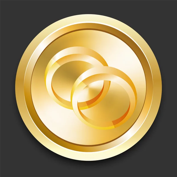 Obrączki złote internet przycisk — Wektor stockowy
