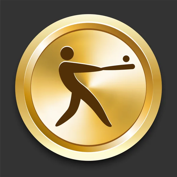 Μπέιζμπολ στο χρυσό κουμπί internet — Διανυσματικό Αρχείο