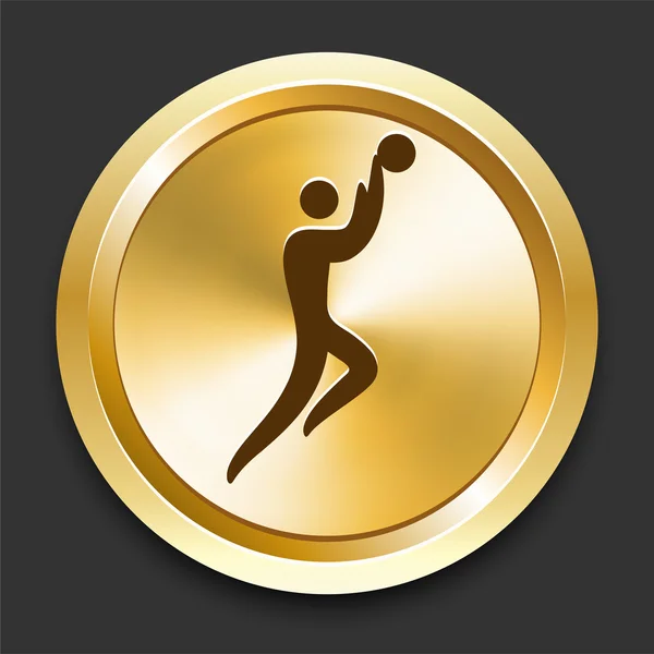 Баскетбол на Золотий Інтернет кнопки — стоковий вектор