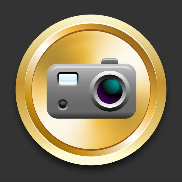 Камера на кнопке Golden Internet — стоковый вектор