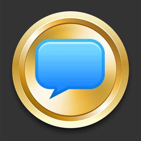 Chat auf goldenem Internetknopf — Stockvektor