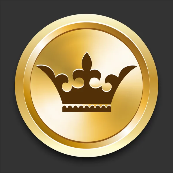 Корона на золотой кнопке интернета — стоковый вектор