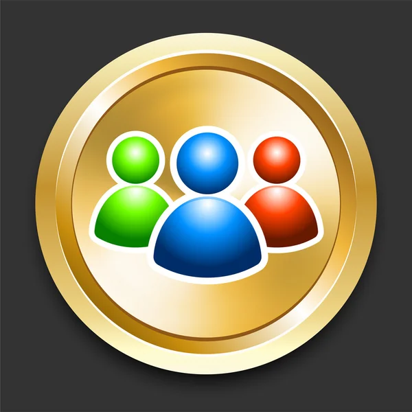 黄金のインターネット ボタンをユーザー グループ — ストックベクタ