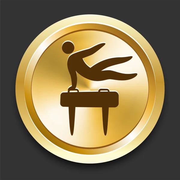 Гімнастичному коні на Золотий Інтернет кнопки — стоковий вектор