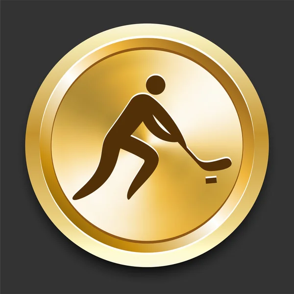 Hockey sur bouton Internet doré — Image vectorielle