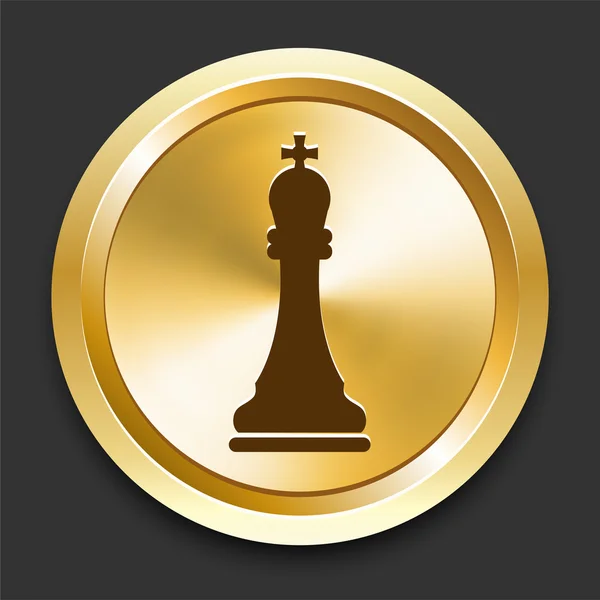 キング、上の黄金のインターネット ボタン — ストックベクタ