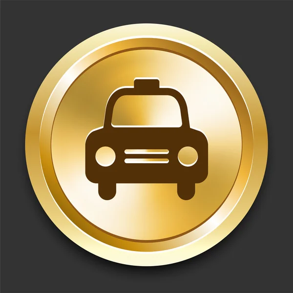 Cab on Golden Internet Button — Stock Vector