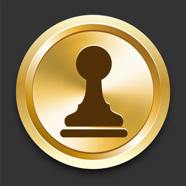 Pawn on Golden Internet Button — Stock Vector