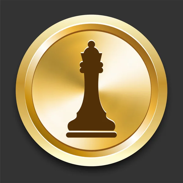 Queen on Golden Internet Button — Stock Vector
