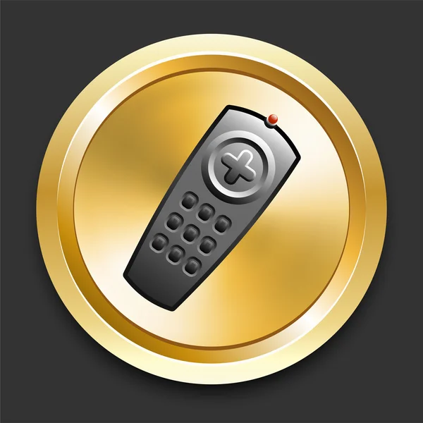 Remote on Golden Internet Button — Stock Vector