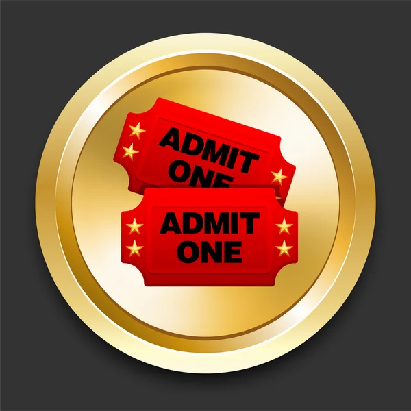 Bilhetes de admissão no botão dourado da Internet —  Vetores de Stock