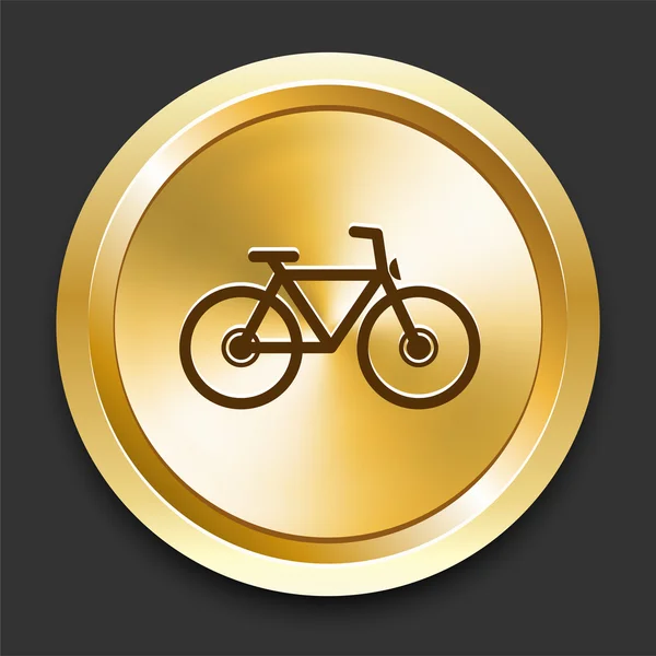 Bicicleta no botão dourado da Internet — Vetor de Stock
