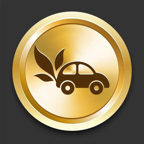 Car on Golden Internet Button — Stock Vector