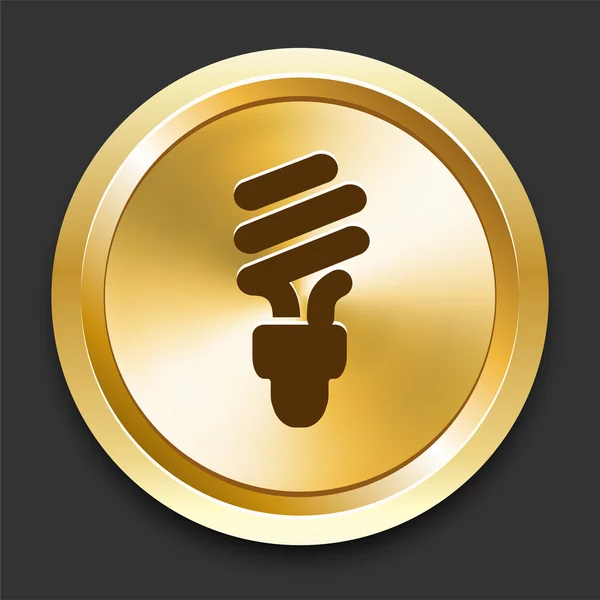 Лампочка на золотой кнопке интернета — стоковый вектор