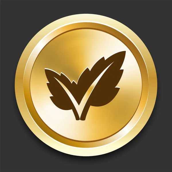 Plant on Golden Internet Button — Stock Vector