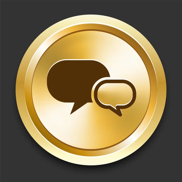 Chat pe butonul Golden Internet — Vector de stoc