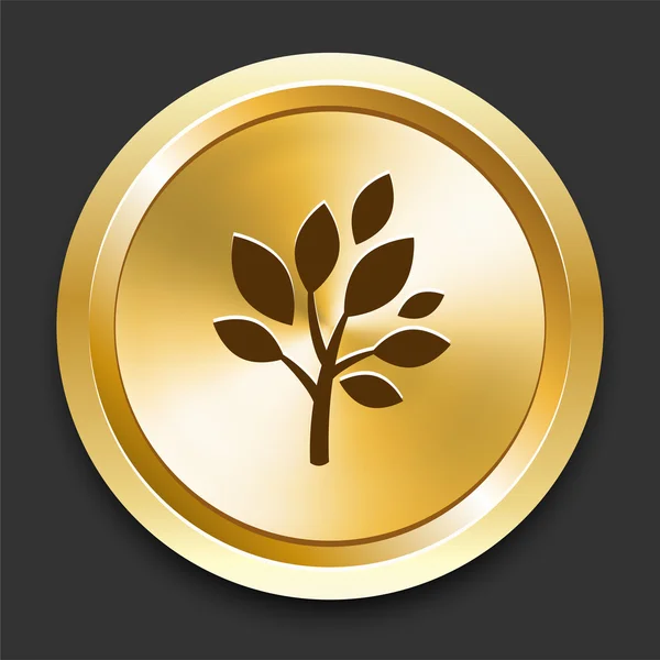 Tree on Golden Internet Button — Stock Vector