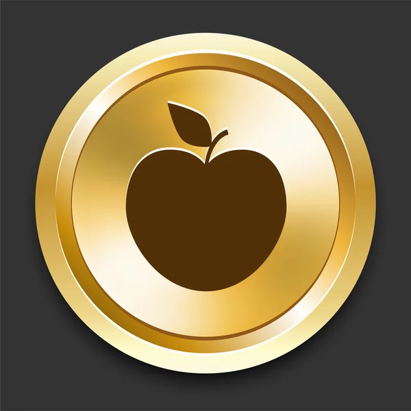 Apple no botão dourado da Internet — Vetor de Stock