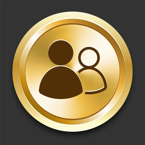黄金のインターネット ボタンをユーザー グループ — ストックベクタ