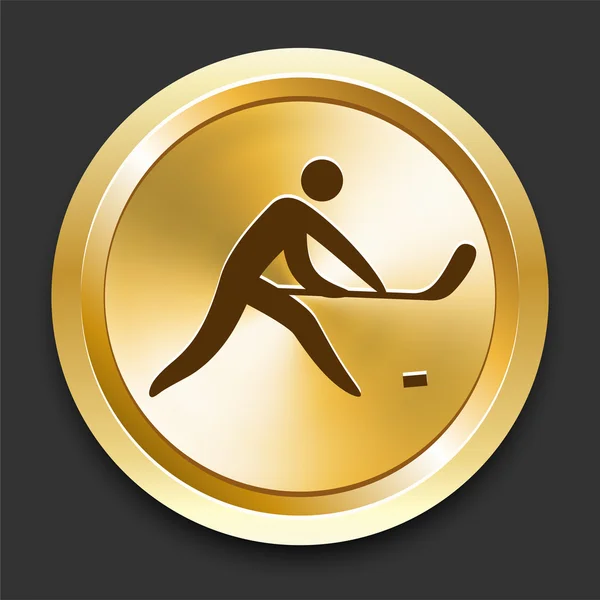 Хоккей на золотой кнопке Интернет — стоковый вектор