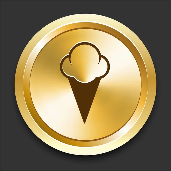 金色互联网按钮上的冰淇淋 — 图库矢量图片