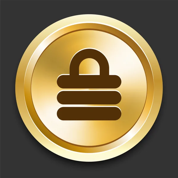 Lock on Golden Internet Button — Stock Vector