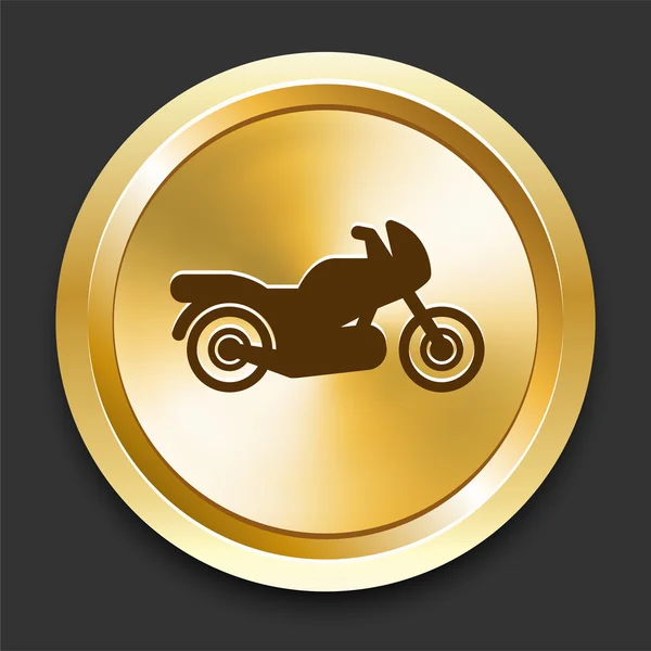 Motorrad auf goldenem Internetknopf — Stockvektor