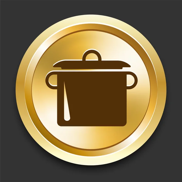 Pote de cozinha no botão dourado da Internet — Vetor de Stock